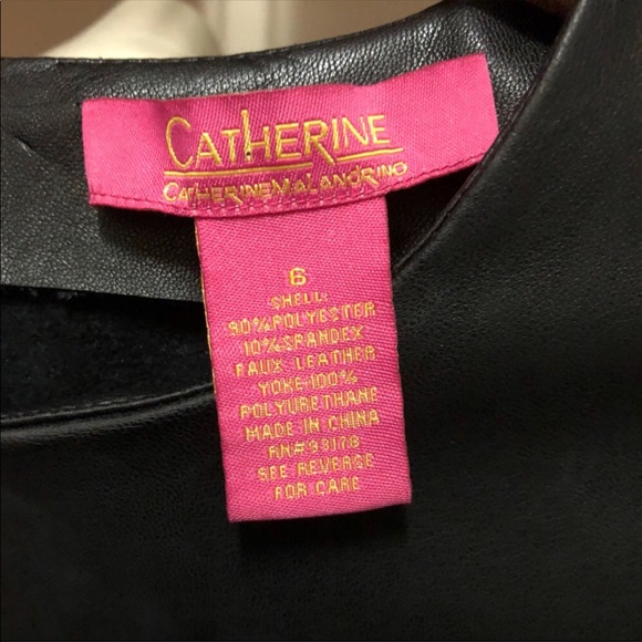 CATHERINE MALANDRINO midi black Faux Leather Dress - Picture 7 of 9